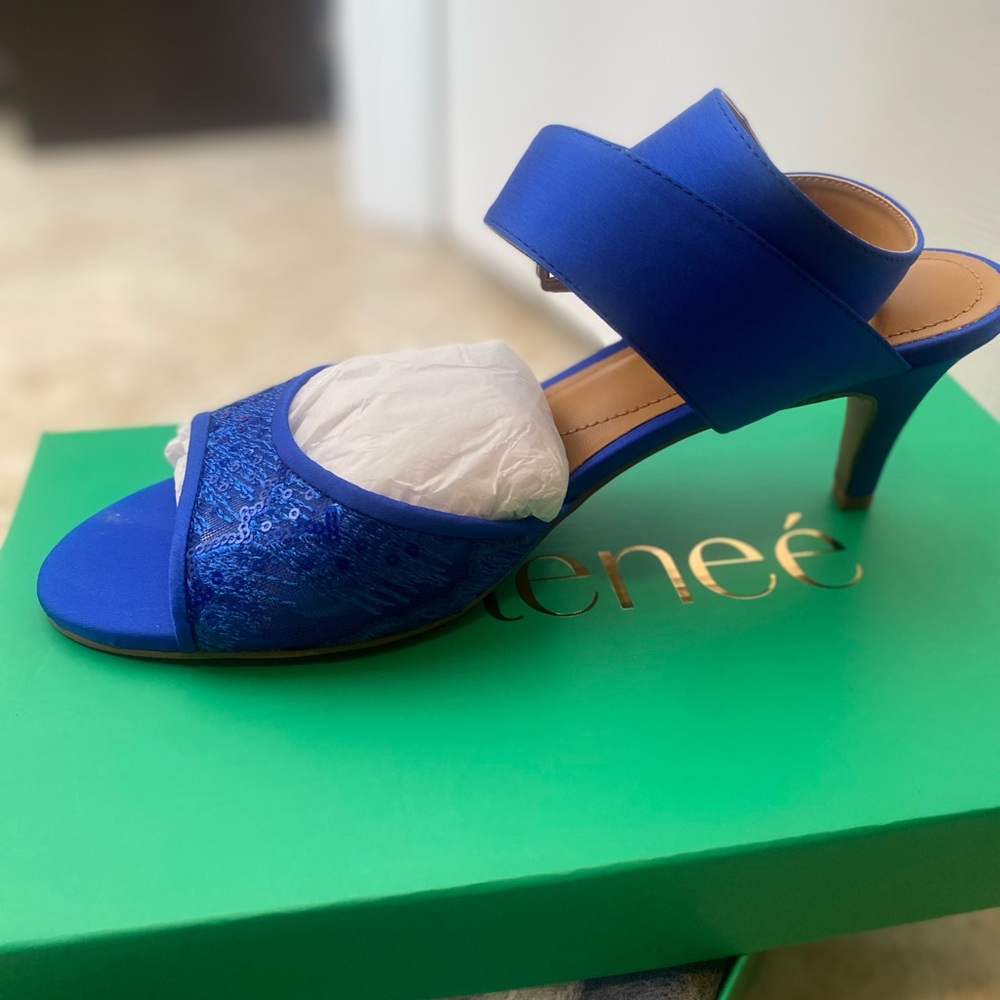J.Renee Royal Blue Heeled Sandals